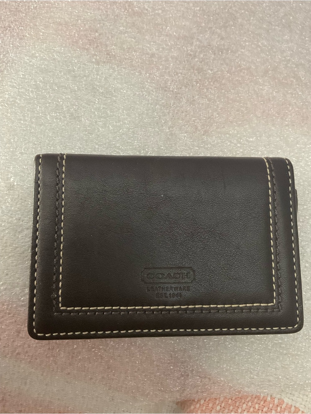 Vintage Coach brown leather card cas with Contrast Stitching Leatherware - Picture 4 of 6